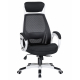 Офисное кресло для руководителей DOBRIN STEVEN WHITE (белый пластик, чёрная ткань)0