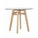 Стол обеденный DOBRIN HENRY`90 GLASS (столешница стекло, деревянное основание)0