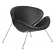 Кресло дизайнерское DOBRIN EMILY (черный винил YP16, хромированная сталь)1