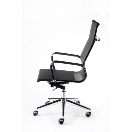 Кресло офисное / Хельмут / (black) сталь + хром / черная сетка2