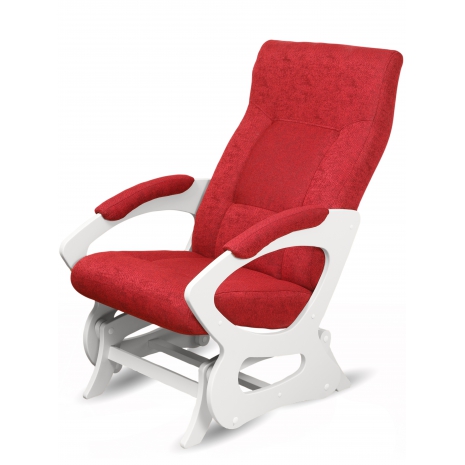 Кресло- маятник Сорренто ткань бордо, каркас белый, фигурная МЧ0