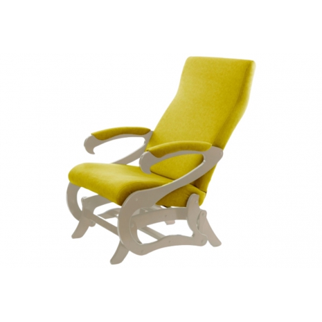 Кресло- маятник Сиена ткань желтый, каркас дуб шампань0
