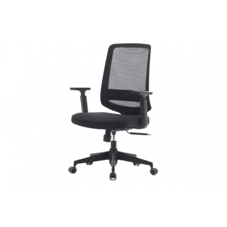Кресло офисное / Лондон офис LB / черный пластик / черная сетка / черная ткань0
