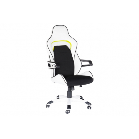 Кресло офисное / Джокер Z  / (black+white) черно-белый пластик / черная ткань / белая экокожа0