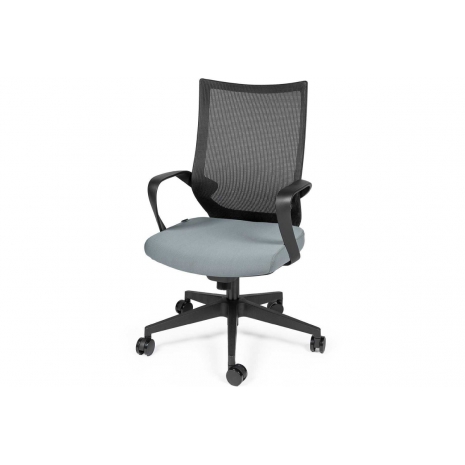 Кресло офисное / Спэйс gray LB / светло-серый пластик / серая сетка / т.серая ткань0