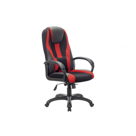 Кресло компьютерное BRABIX PREMIUM "Rapid GM-102", НАГРУЗКА 180 кг, экокожа/ткань, черное/красное, 5321070