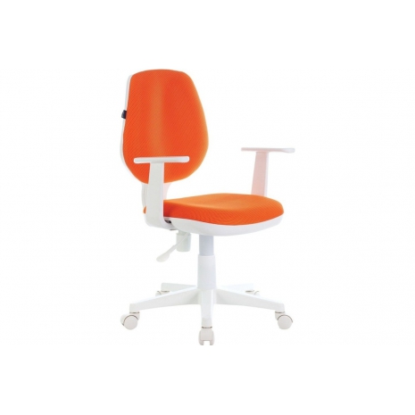 Кресло BRABIX "Fancy MG-201W", с подлокотниками, пластик белый, оранжевое, 5324100
