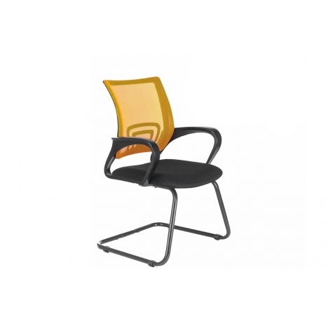 Кресло для приемных и переговорных BRABIX "Fly CF-100", оранжевое/черное, 5320880