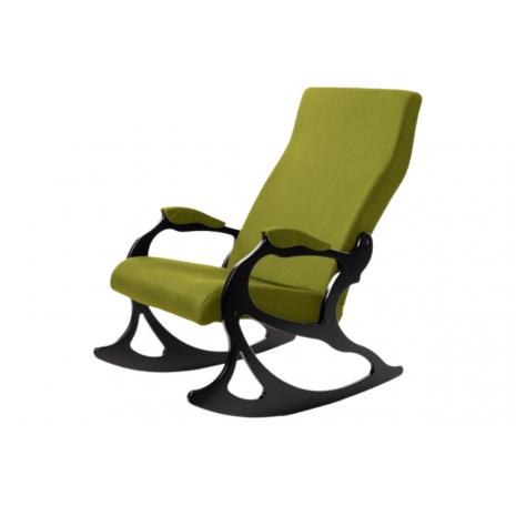 Кресло-качалка Санторини ткань лайм, каркас венге0