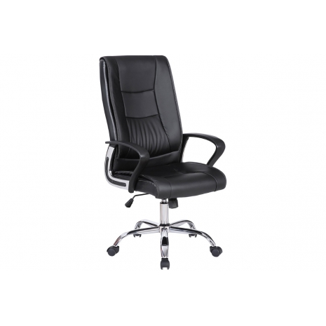 Кресло офисное BRABIX "Forward EX-570", хром, экокожа, черное, 5318370
