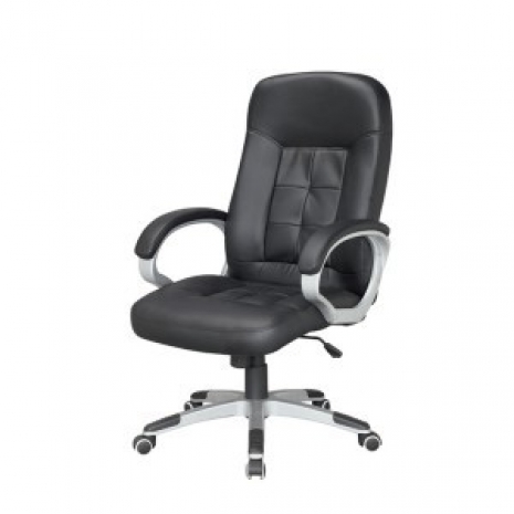 Кресло офисное / Джек / серый пластик / черная экокожа0