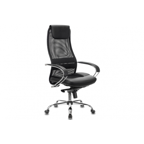 Кресло офисное BRABIX PREMIUM "Stalker EX-609 PRO", хром, мультиблок, ткань-сетка/экокожа, черное, 532416, EX609PRO_5324160