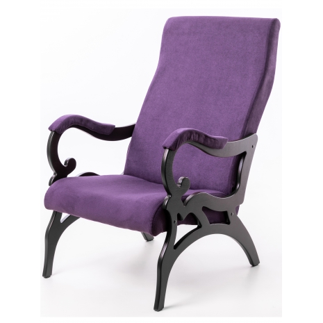 Кресло Венеция ткань фиолетовый, каркас венге0