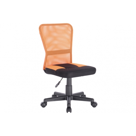 Кресло компактное BRABIX "Smart MG-313", без подлокотников, комбинированное, черное/оранжевое, 5318440