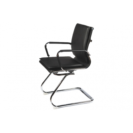 Кресло офисное / Харман CF / (black) хром / черная экокожа1