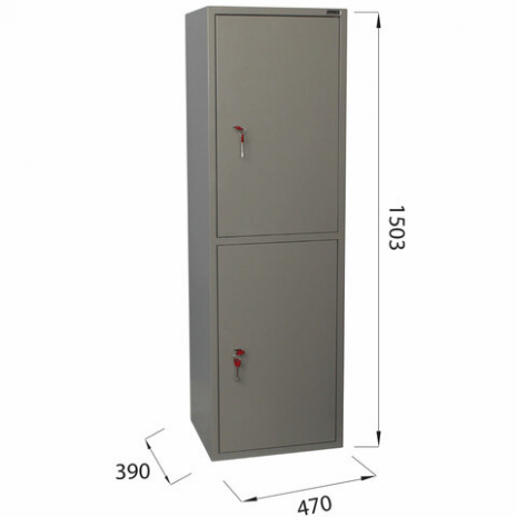 Шкаф металлический для документов BRABIX "KBS-032Т", 1503х470х390 мм, 37 кг, трейзер, сварной, 2911570