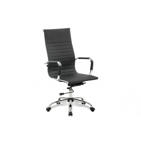 Кресло офисное BRABIX "Energy EX-509", экокожа, хром, черное, 5308620