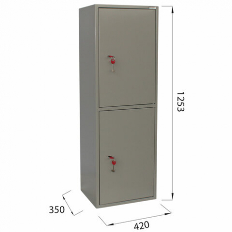Шкаф металлический для документов BRABIX "KBS-023Т", 1253х420х350 мм, 27,5 кг, 2 отделения, сварной, 2911550