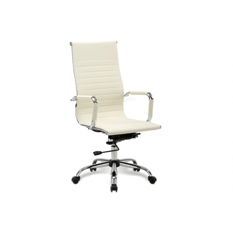Кресло офисное BRABIX "Energy EX-509", экокожа, хром, бежевое, 5311660