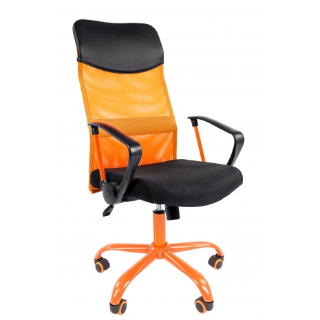 Офисное кресло Chairman   610   Россия  15-21 черный + TW оранжевый/CMet0