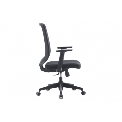 Кресло офисное / Лондон офис LB / черный пластик / черная сетка / черная ткань1